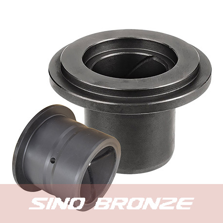 Original flanged bucket bushing for excavators with spiral oil groove holes e410 hardened steel surface blackening